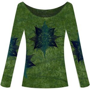 Size XS long-sleeved Severyn hand-printed Boho top